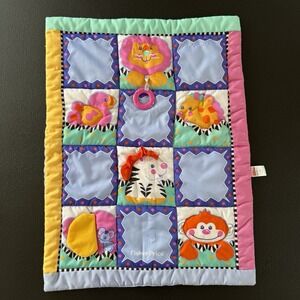 Vtg Fisher Price 1995 Tummy Time Blanket Mat Baby Activity Play Circus Animals